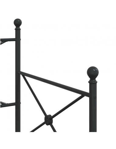 Divano Letto Estraibile senza Materasso Nero 80x200 cm Acciaio