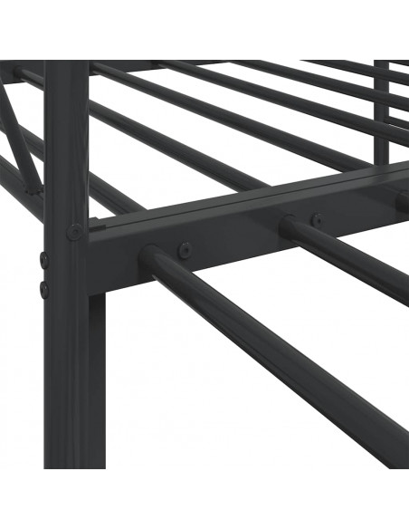 Divano Letto Estraibile senza Materasso Nero 80x200 cm Acciaio