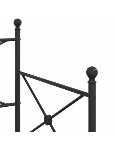 Divano Letto Estraibile senza Materasso Nero 90x190 cm Acciaio