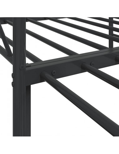 Divano Letto Estraibile senza Materasso Nero 90x190 cm Acciaio