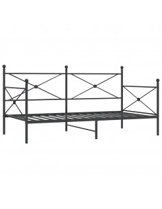 Dormeuse senza Materasso Nero 100x190 cm in Acciaio