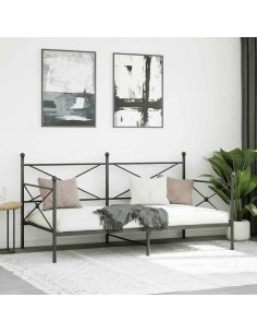 Dormeuse senza Materasso Nero 100x190 cm in Acciaio 2