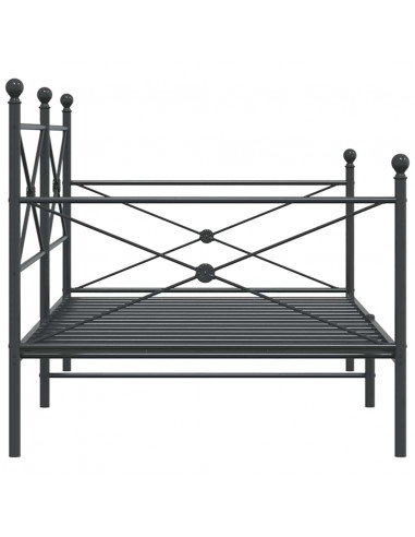 Dormeuse senza Materasso Nero 100x190 cm in Acciaio