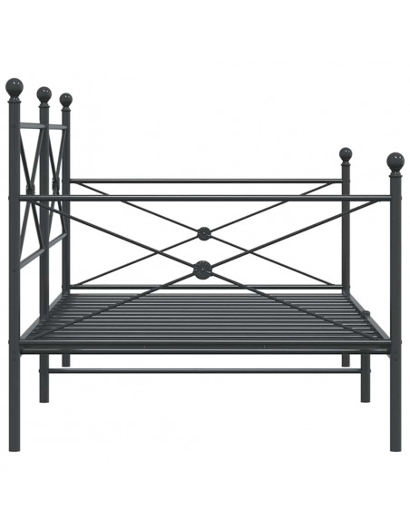 Dormeuse senza Materasso Nero 100x190 cm in Acciaio