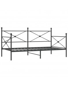 Dormeuse senza Materasso Nero 100x200 cm in Acciaio