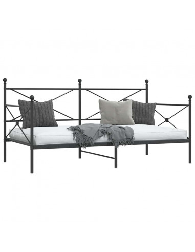 Dormeuse senza Materasso Nero 100x200 cm in Acciaio