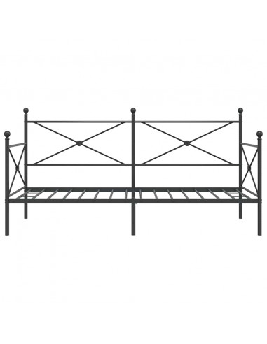 Dormeuse senza Materasso Nero 100x200 cm in Acciaio