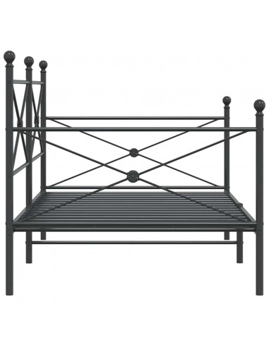 Dormeuse senza Materasso Nero 100x200 cm in Acciaio