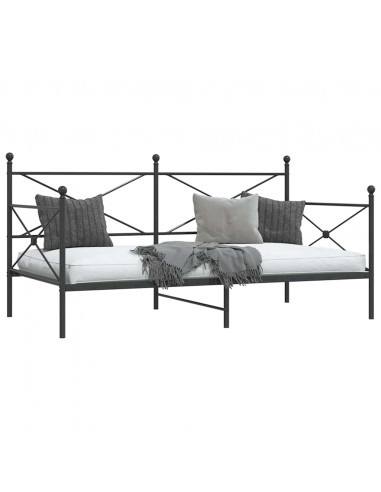 Dormeuse senza Materasso Nero 107x203 cm in Acciaio