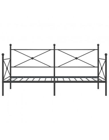 Dormeuse senza Materasso Nero 107x203 cm in Acciaio