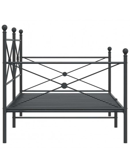 Dormeuse senza Materasso Nero 107x203 cm in Acciaio