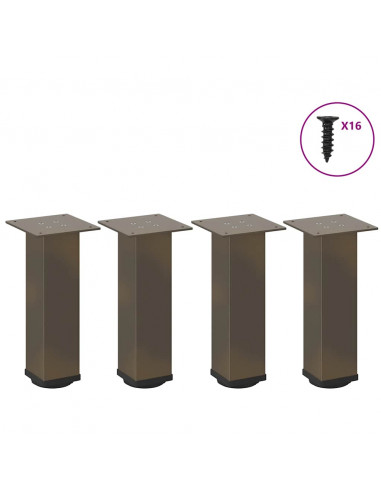 Gambe per Tavolino 4 pz Acciaio Naturale 30-32 cm Acciaio