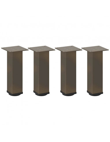 Gambe per Tavolino 4 pz Acciaio Naturale 30-32 cm Acciaio
