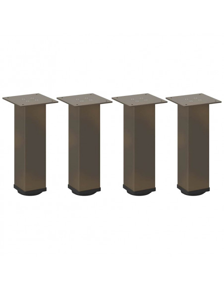 Gambe per Tavolino 4 pz Acciaio Naturale 30-32 cm Acciaio