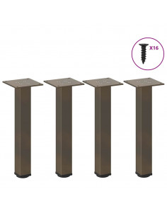 Gambe per Tavolino 4 pz Acciaio Naturale 30-32 cm Acciaio