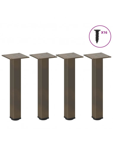 Gambe per Tavolino 4 pz Acciaio Naturale 30-32 cm Acciaio