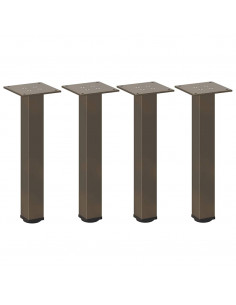 Gambe per Tavolino 4 pz Acciaio Naturale 30-32 cm Acciaio 2