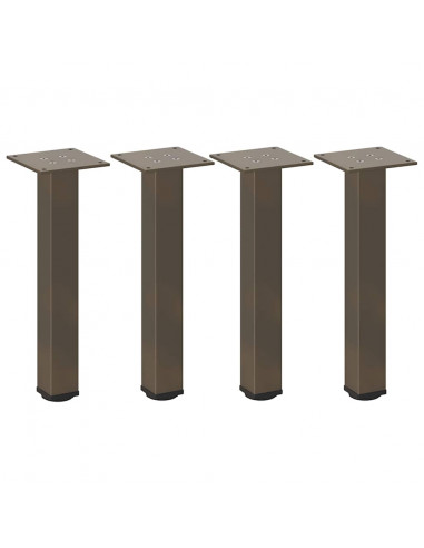 Gambe per Tavolino 4 pz Acciaio Naturale 30-32 cm Acciaio
