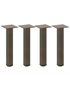 Gambe per Tavolino 4 pz Acciaio Naturale 42-44 cm in Acciaio 2