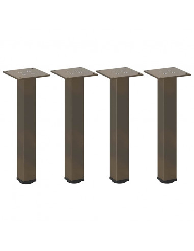 Gambe per Tavolino 4 pz Acciaio Naturale 42-44 cm in Acciaio