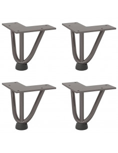 Gambe Tavolo a Forcina 4 pz 10 cm Acciaio Massiccio 2
