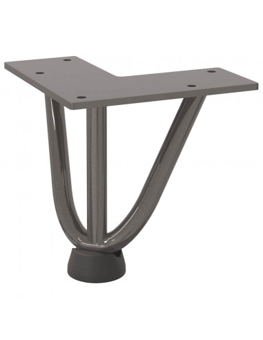 Gambe Tavolo a Forcina 4 pz 10 cm Acciaio Massiccio