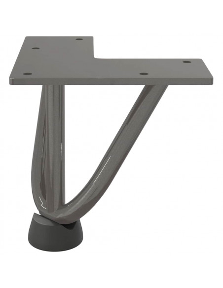 Gambe Tavolo a Forcina 4 pz 10 cm Acciaio Massiccio