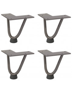 Gambe Tavolo a Forcina 4 pz 10 cm Acciaio Massiccio 2