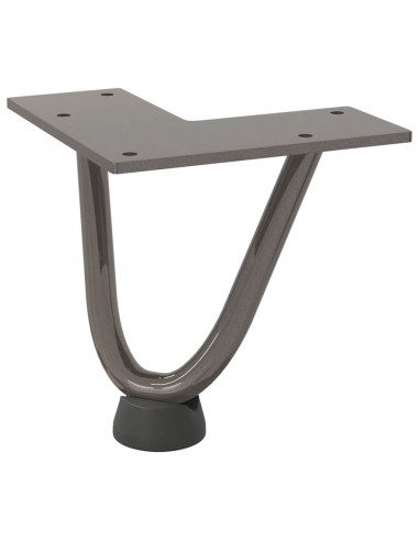 Gambe Tavolo a Forcina 4 pz 10 cm Acciaio Massiccio