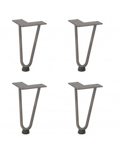 Gambe Tavolo a Forcina 4 pz 20 cm Acciaio Massiccio 2