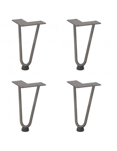 Gambe Tavolo a Forcina 4 pz 20 cm Acciaio Massiccio