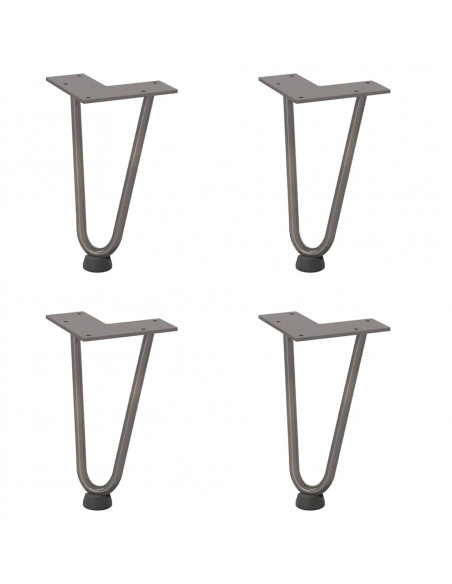Gambe Tavolo a Forcina 4 pz 20 cm Acciaio Massiccio