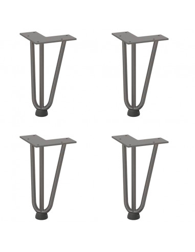 Gambe Tavolo a Forcina 4 pz 20 cm Acciaio Massiccio