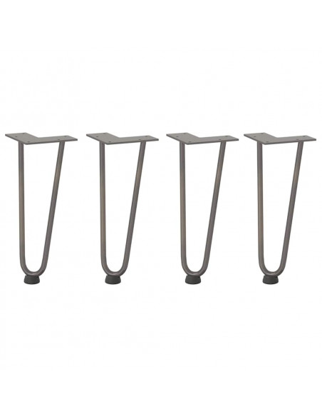 Gambe Tavolo a Forcina 4 pz 30 cm Acciaio Massiccio