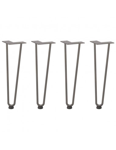 Gambe Tavolo a Forcina 4 pz 42 cm Acciaio Massiccio