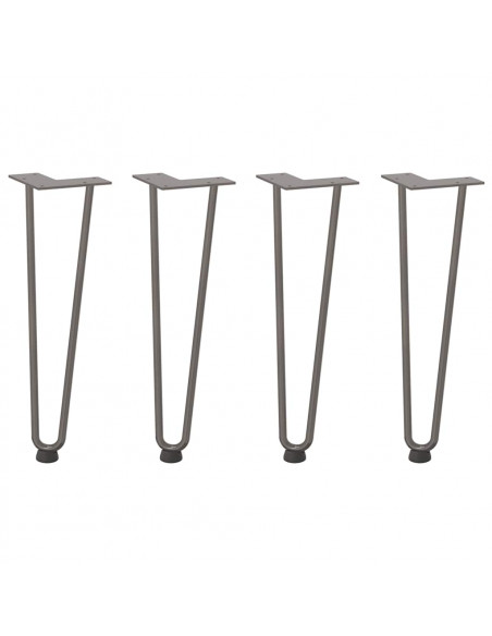 Gambe Tavolo a Forcina 4 pz 42 cm Acciaio Massiccio