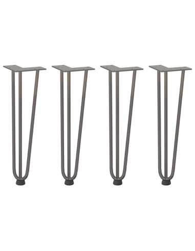 Gambe Tavolo a Forcina 4 pz 42 cm Acciaio Massiccio