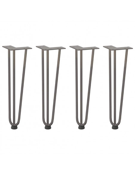 Gambe Tavolo a Forcina 4 pz 42 cm Acciaio Massiccio