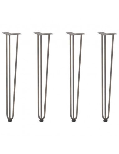 Gambe Tavolo a Forcina 4 pz 72 cm Acciaio Massiccio