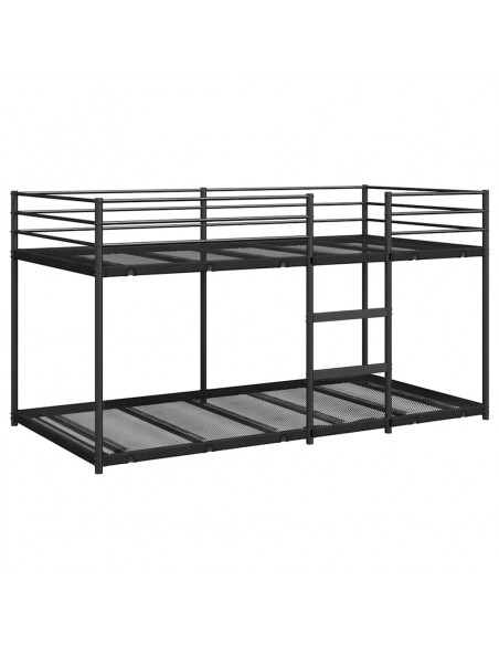 Letto a Castello senza Materasso Nero 107x203 cm in Acciaio