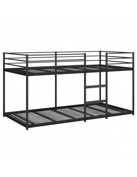 Letto a Castello senza Materasso Nero 90x200 cm in Acciaio