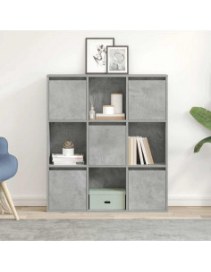 Libreria Grigio Cemento 89x24x101,5 cm in Legno Multistrato 2