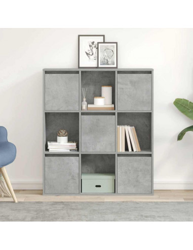 Libreria Grigio Cemento 89x24x101,5 cm in Legno Multistrato