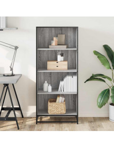 Libreria Grigio Sonoma 60x35x139 cm in Truciolato 2