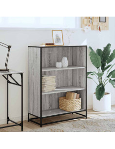 Libreria Grigio Sonoma 80,5x35x107,5 cm in Legno Multistrato 2