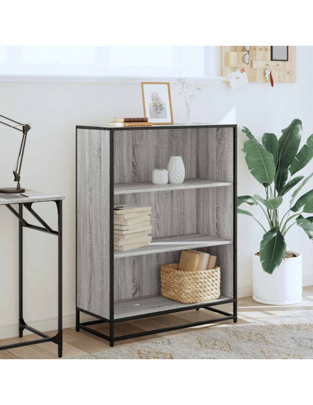 Libreria Grigio Sonoma 80,5x35x107,5 cm in Legno Multistrato