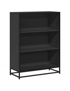 Libreria Nera 80,5x35x107,5 cm in Legno Multistrato