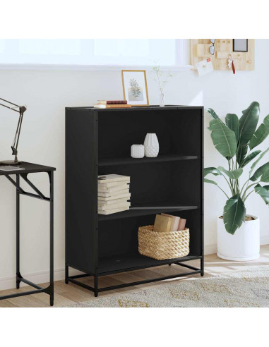 Libreria Nera 80,5x35x107,5 cm in Legno Multistrato