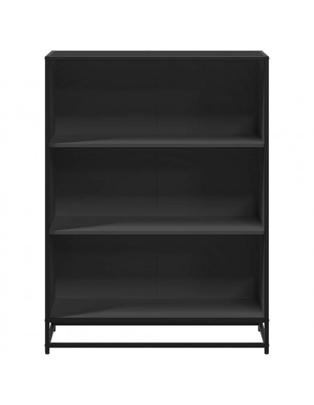 Libreria Nera 80,5x35x107,5 cm in Legno Multistrato