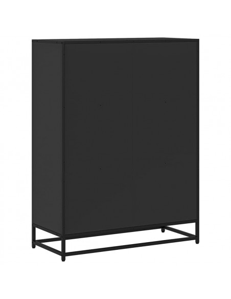 Libreria Nera 80,5x35x107,5 cm in Legno Multistrato